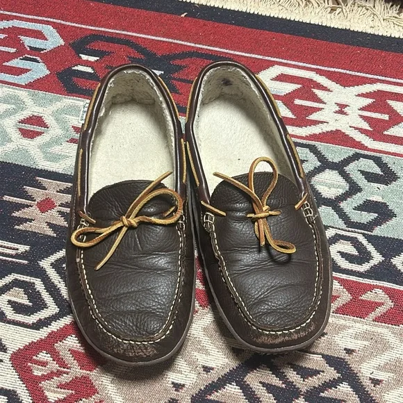 L.L. Bean Brown Leather Men's Loafers - Picture 2 of 4